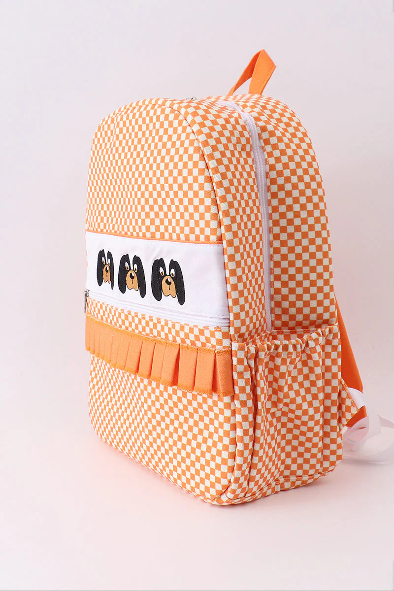 Orange Tennessee embroidery checkered ruffle backpack - Image 4