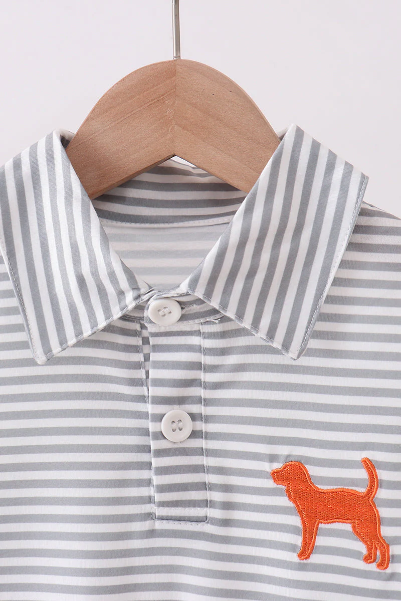 Orange Tennessee embroidery stripe button down shirt - Image 2