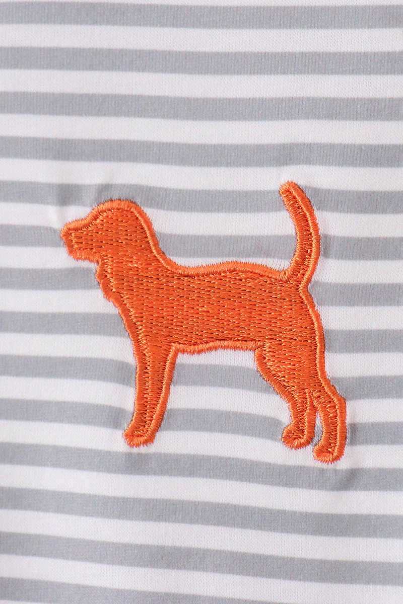 Orange Tennessee embroidery stripe button down shirt - Image 3