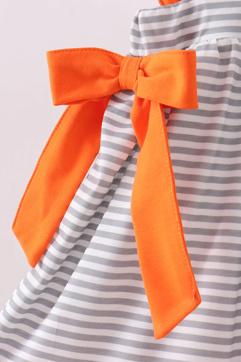 Orange Tennessee embroidery stripe ruffle pants set - Image 5