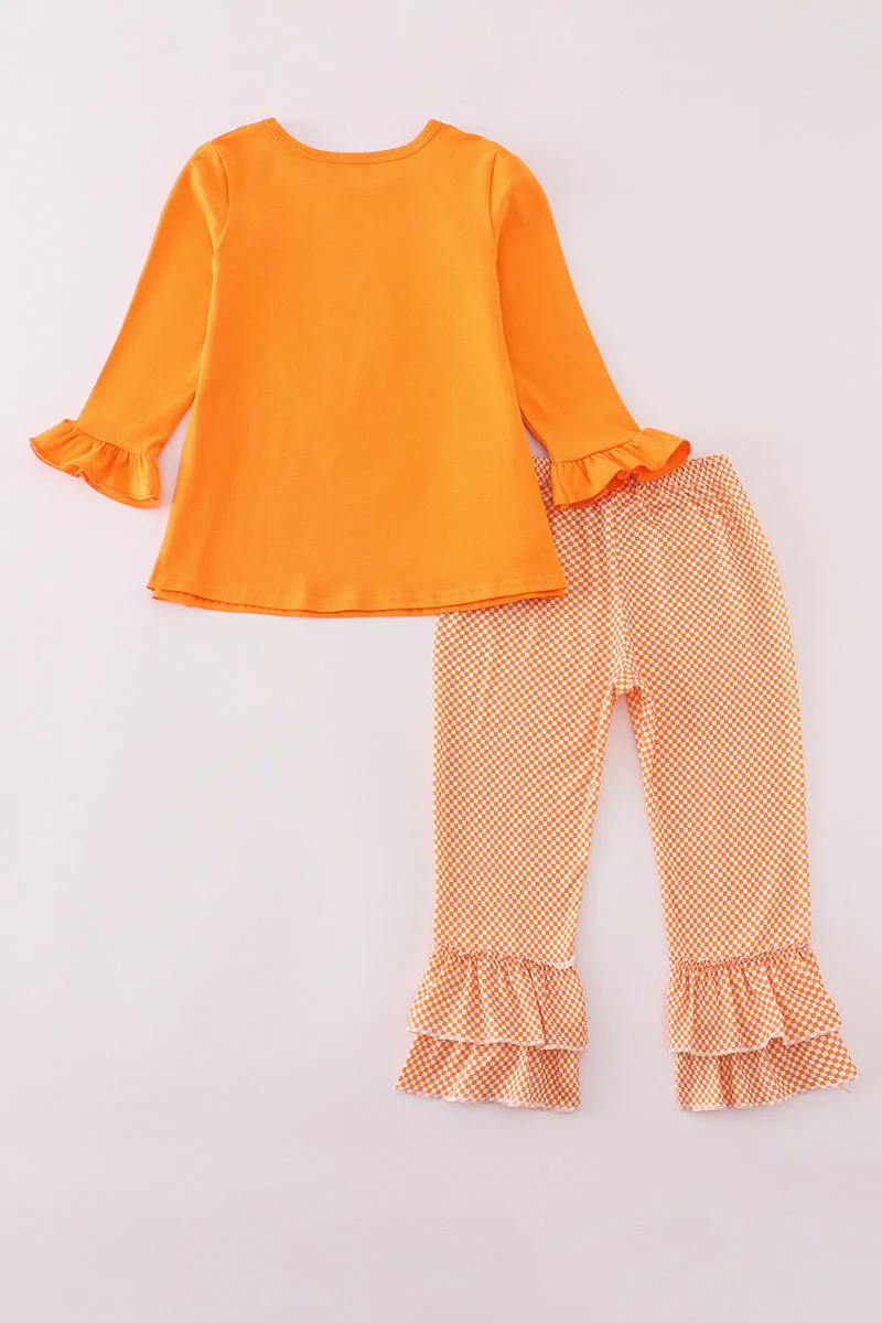 Orange Tennessee go vols applique ruffle pants set - Image 5