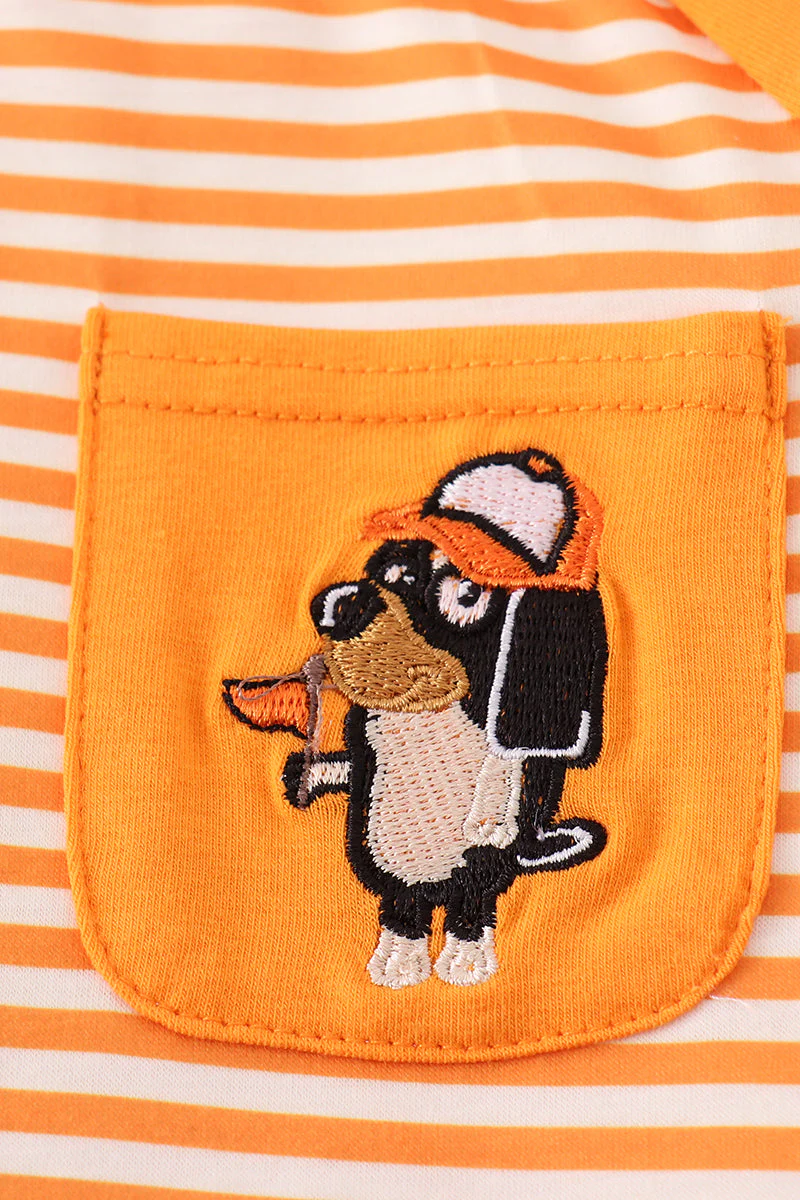 Orange Tennessee go vols applique stripe top - Image 2