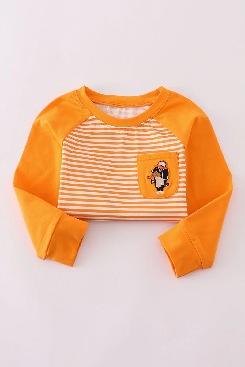 Orange Tennessee go vols applique stripe top - Image 5