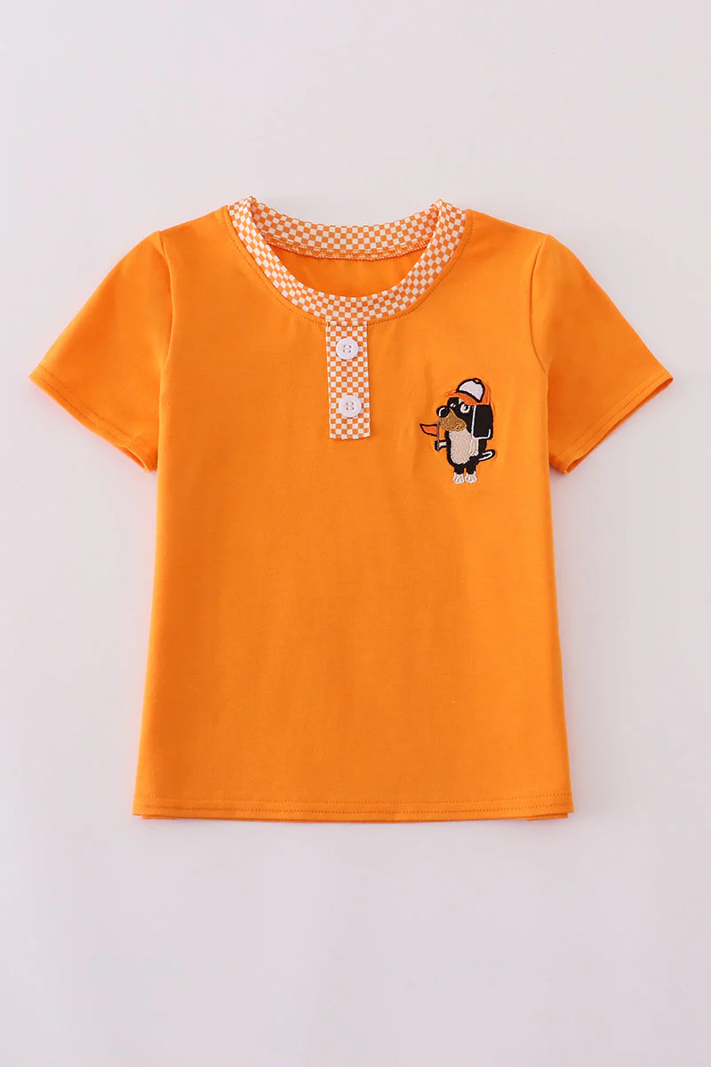 Orange Tennessee go vols embroidery top