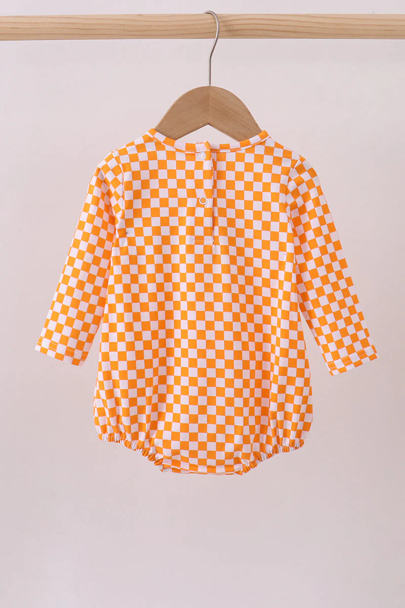 Orange Tennessee puppy bow embroidery checkered bubble - Image 6