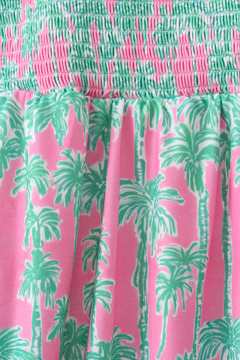 Palm Tree Smocked Women Dress - Image 3