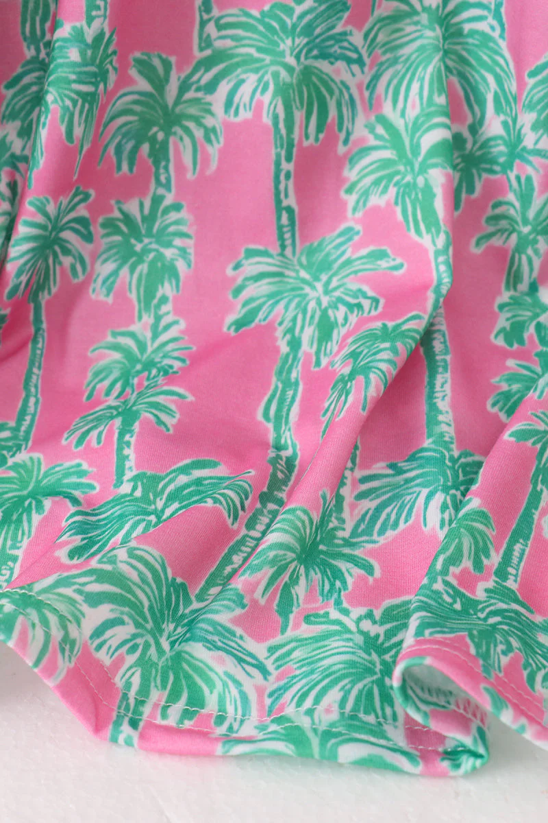 Palm Tree Smocked Women Dress - Image 4
