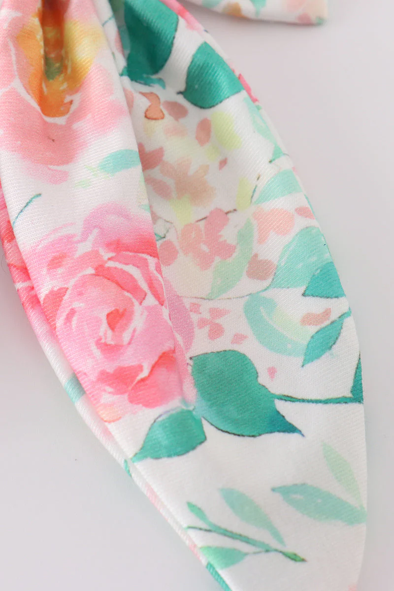 Pastel petal charm print girl sailor bow - Image 4