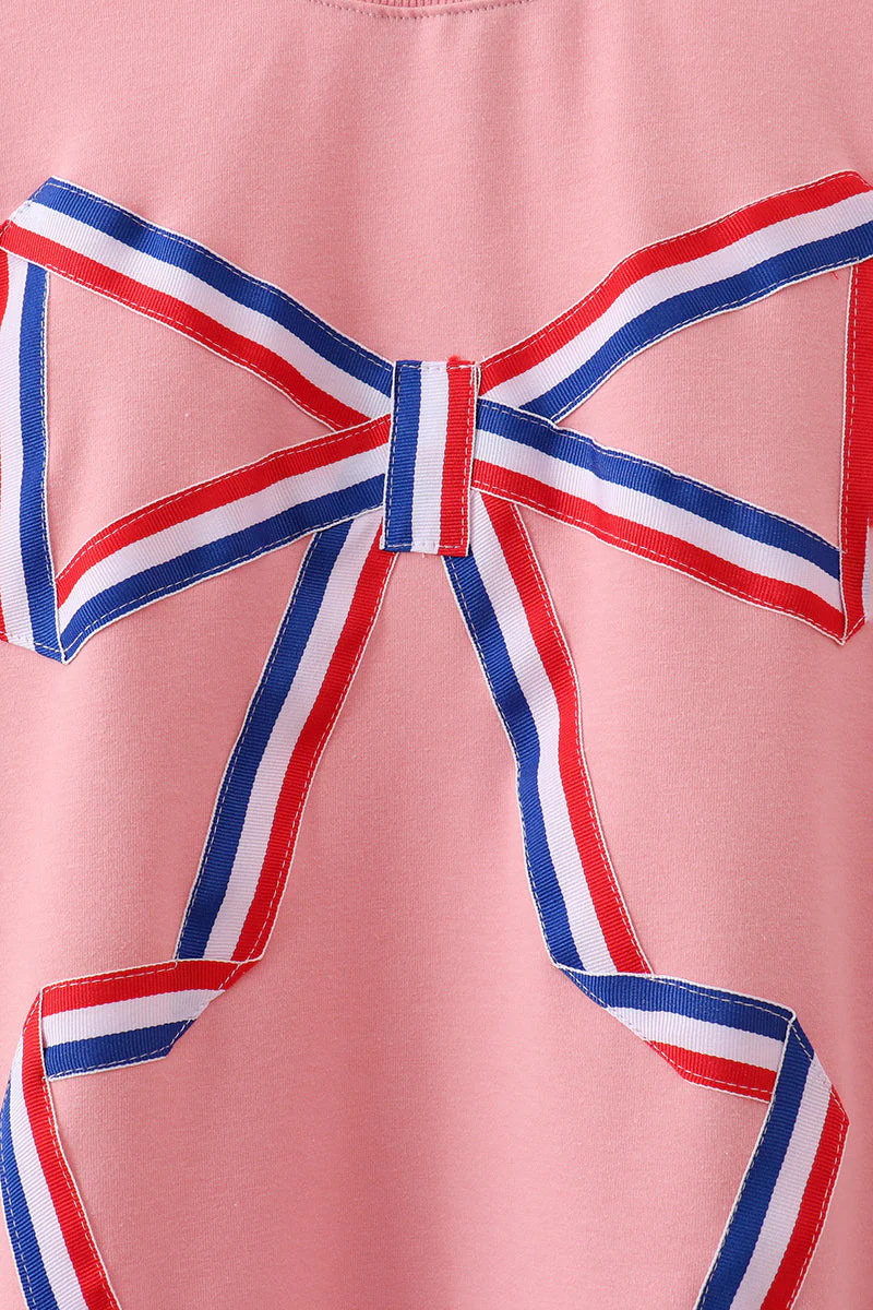 Peach hand-sewn bow mom&me sweatshirt - Image 3