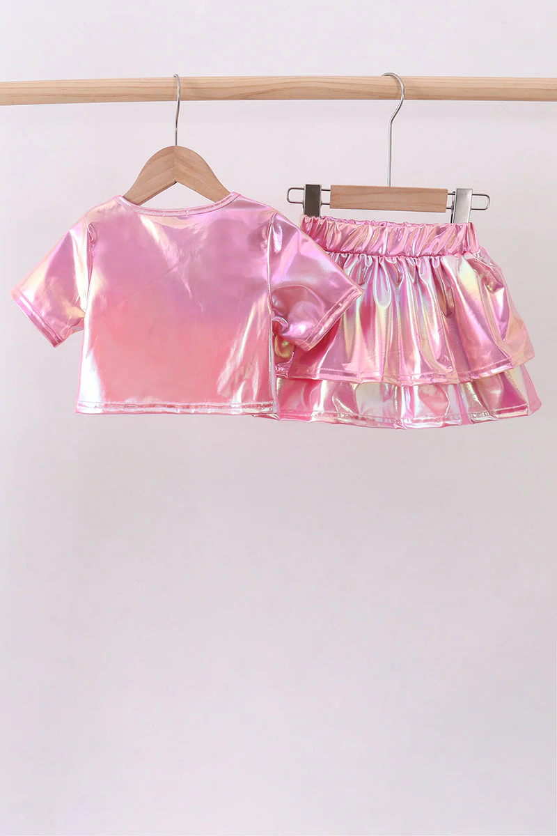Pepper Pink sequin bow skort set - Image 5