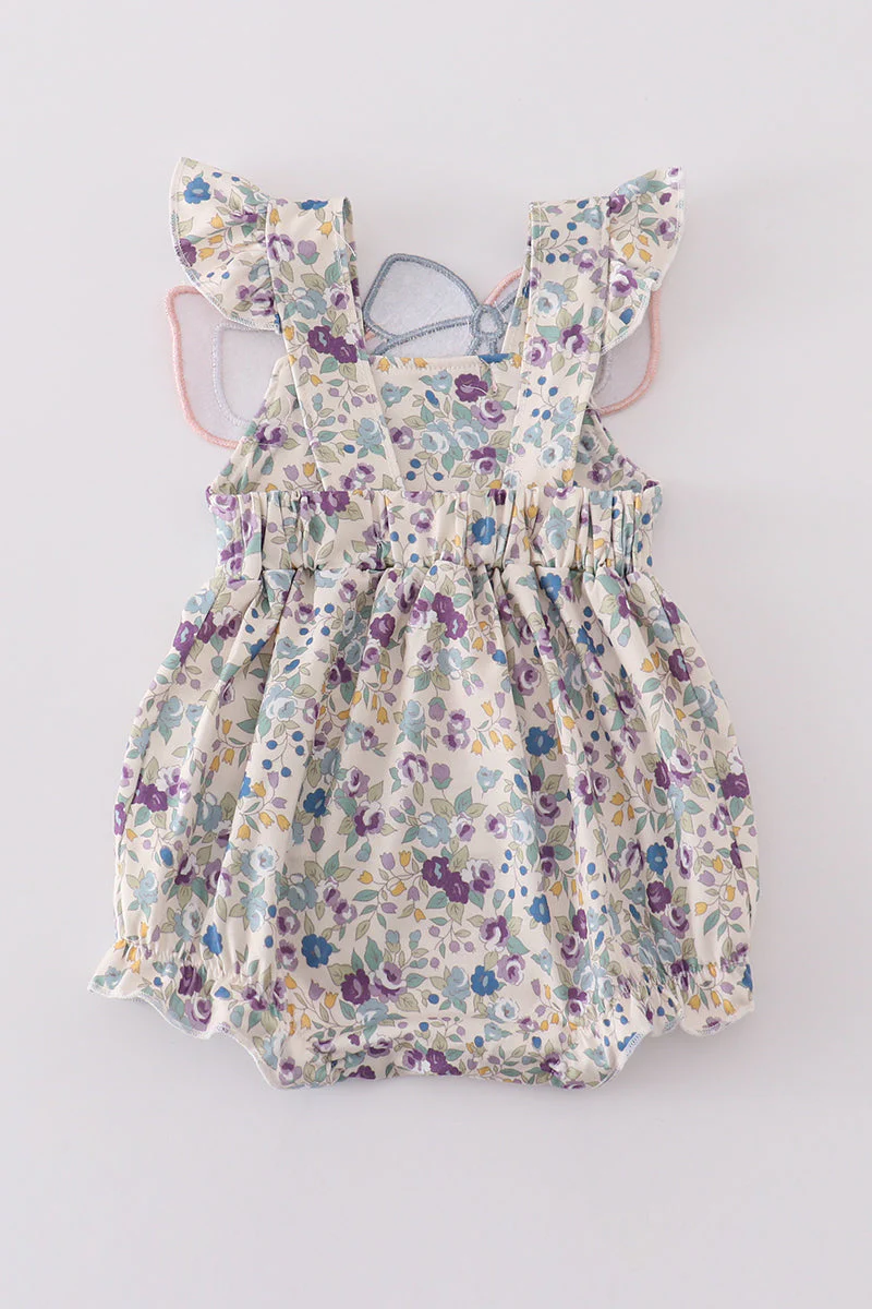 Pig floral print applique girl bubble - Image 5