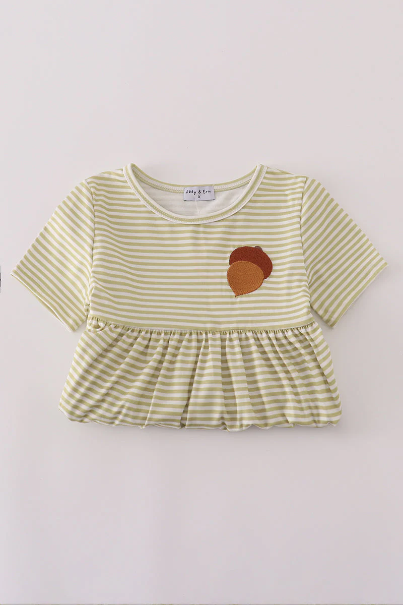 Pinecone embroidery stripe dress - Image 4