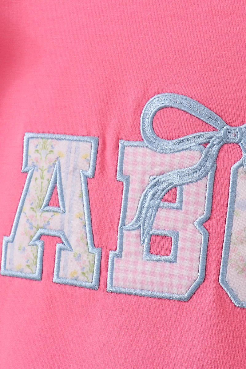 Pink ABC Appliqué Skorts Set - Image 2