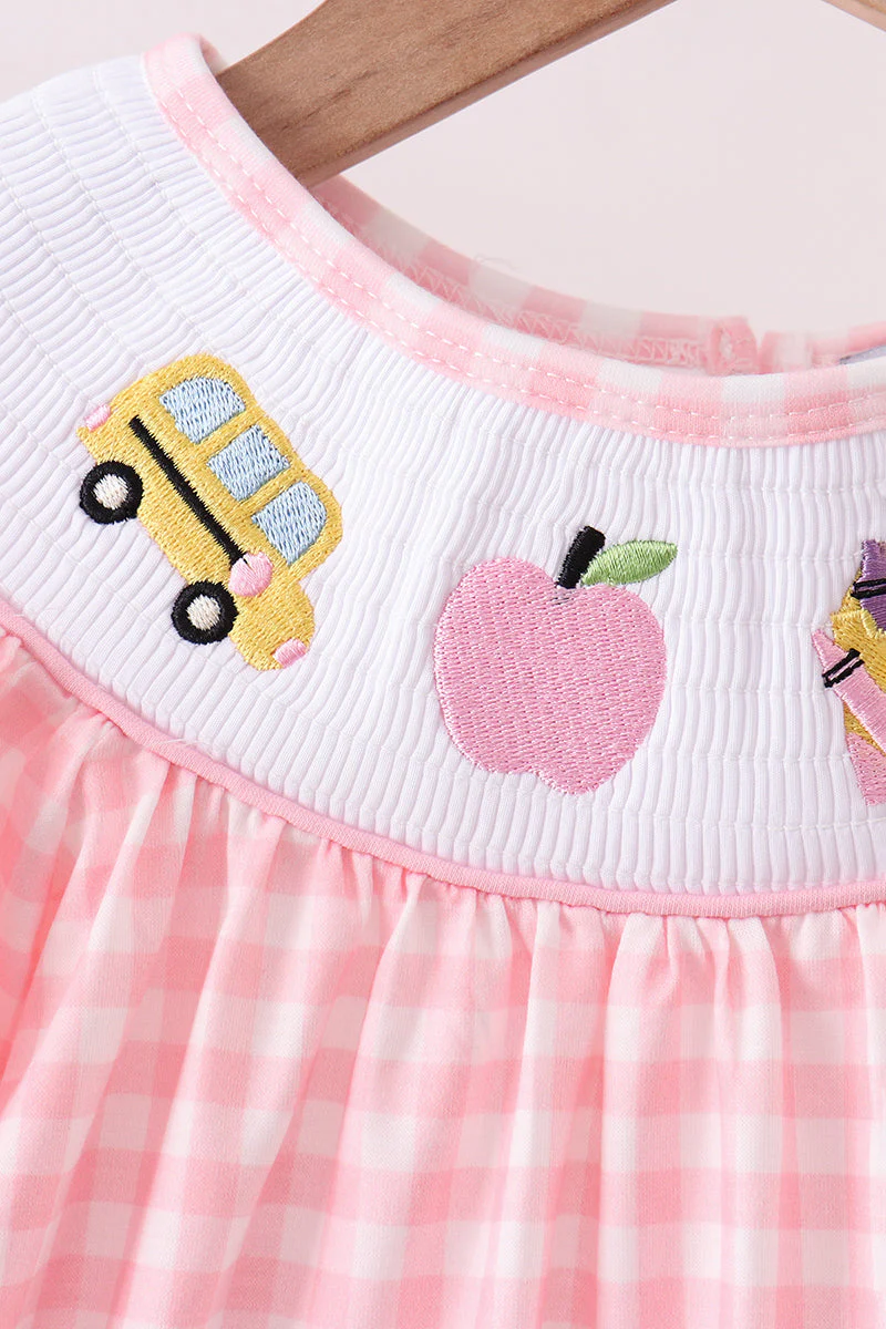 Pink Apple Bus Smocked Dress - Image 2