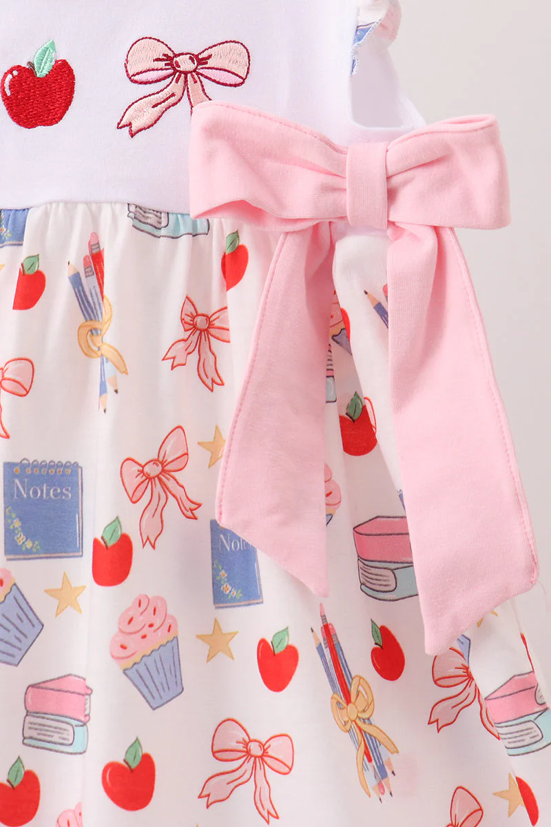 Pink Apple Embroidered Dress - Image 4