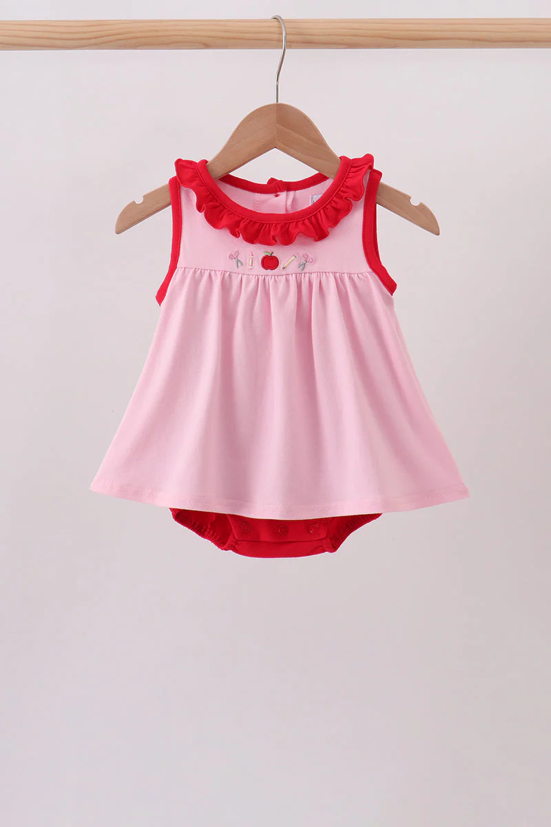 Pink Apple Embroidery Bubble