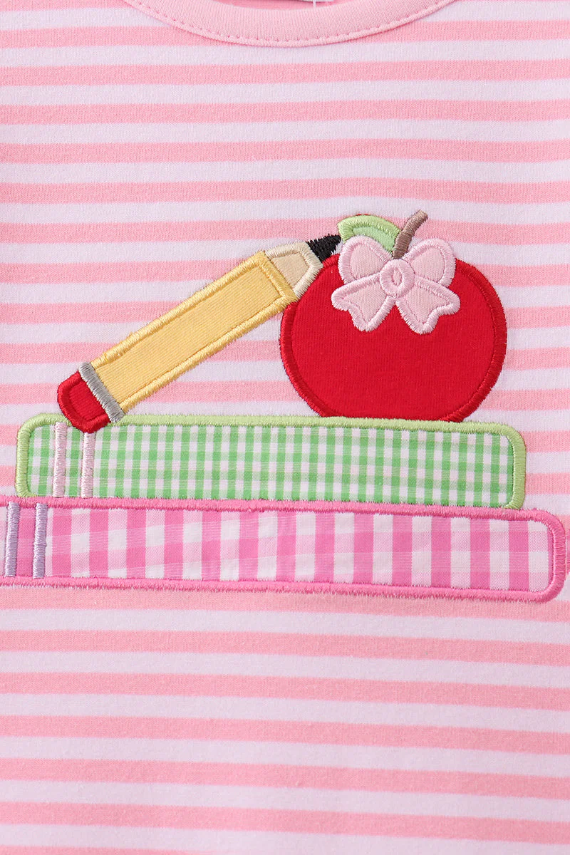 Pink Apple Pencil Embroidery Dress - Image 3