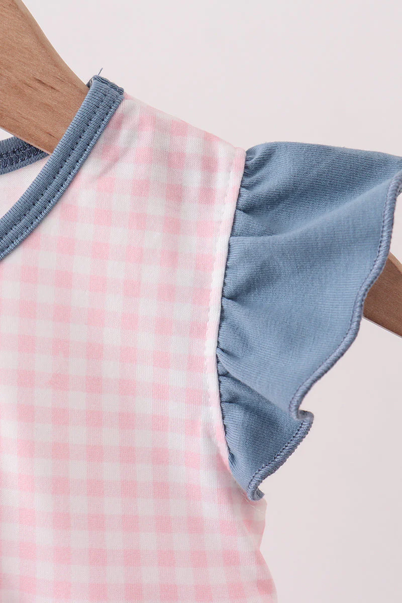 Pink Apple Plaid Embroidered Bubble - Image 4