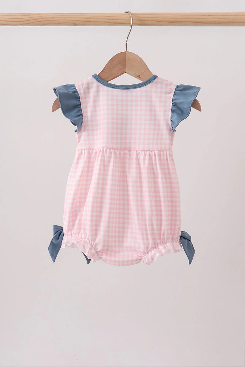 Pink Apple Plaid Embroidered Bubble - Image 5