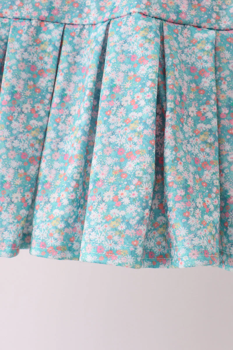 Pink Bear Floral Applique Skorts Set - Image 4