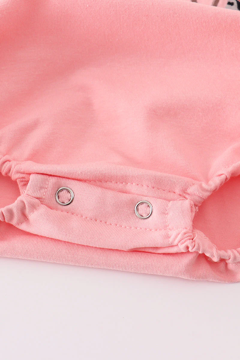 Pink believe embroidery ruffle bubble - Image 4