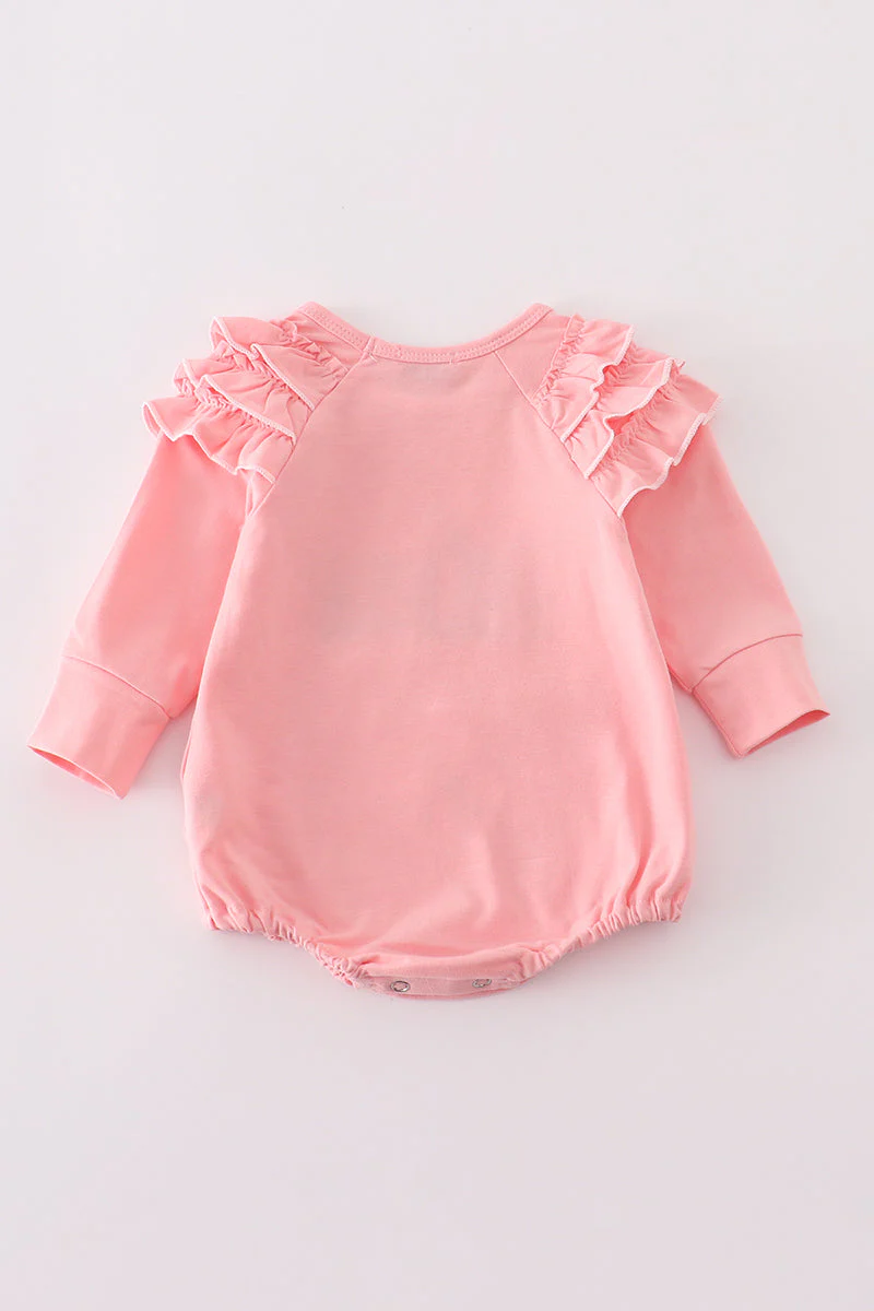 Pink believe embroidery ruffle bubble - Image 5