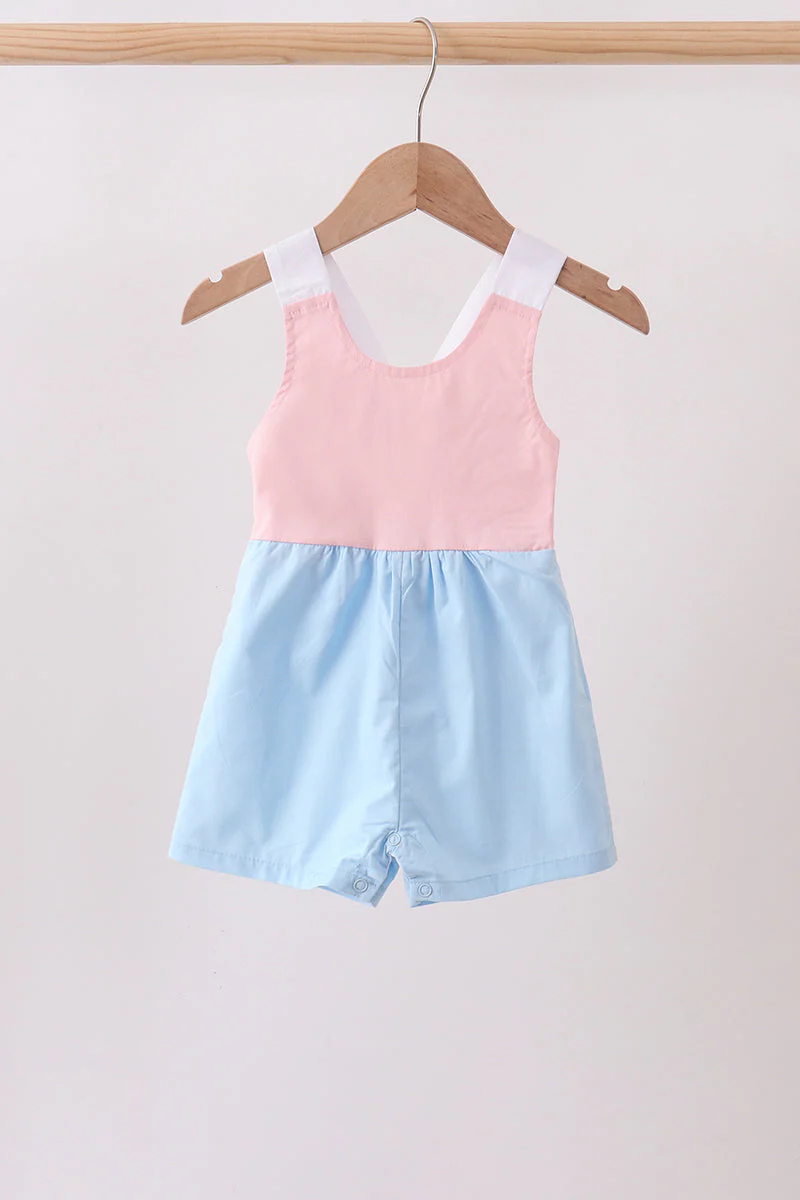 Pink & blue ruffle bow bubble