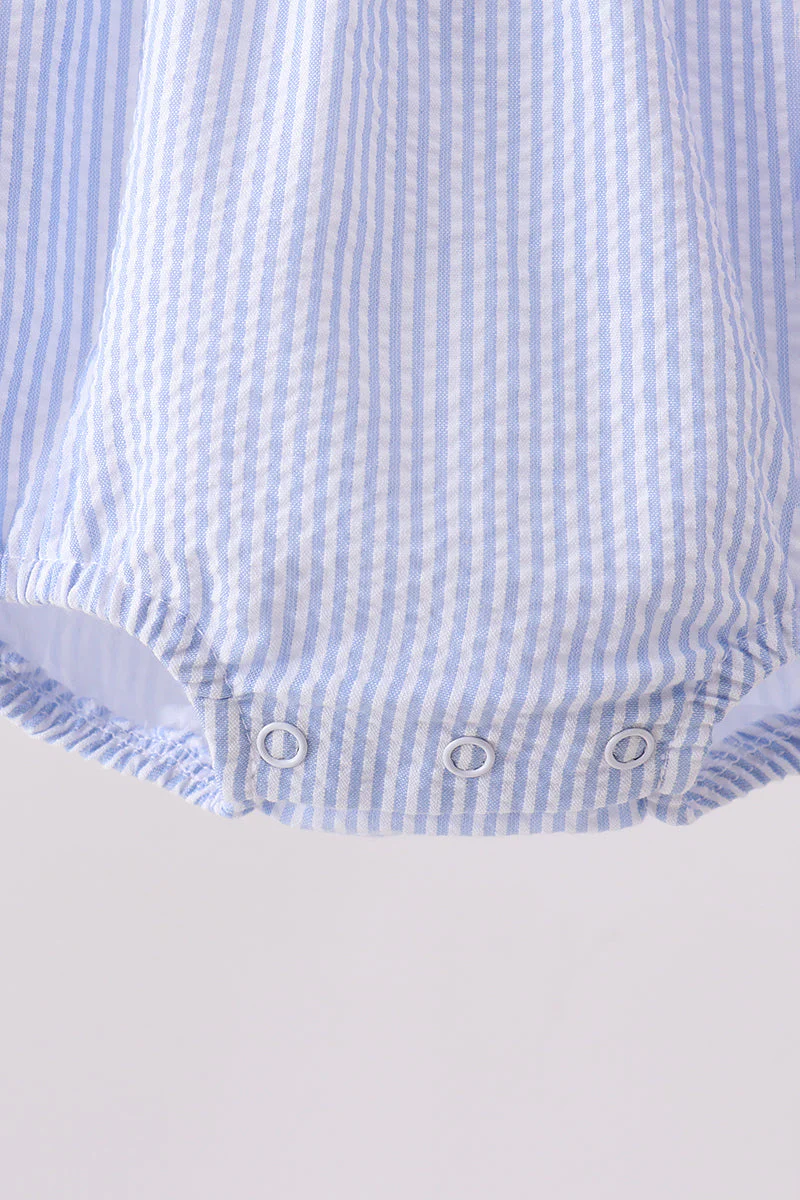 Pink&blue seersucker ruffle bubble - Image 3