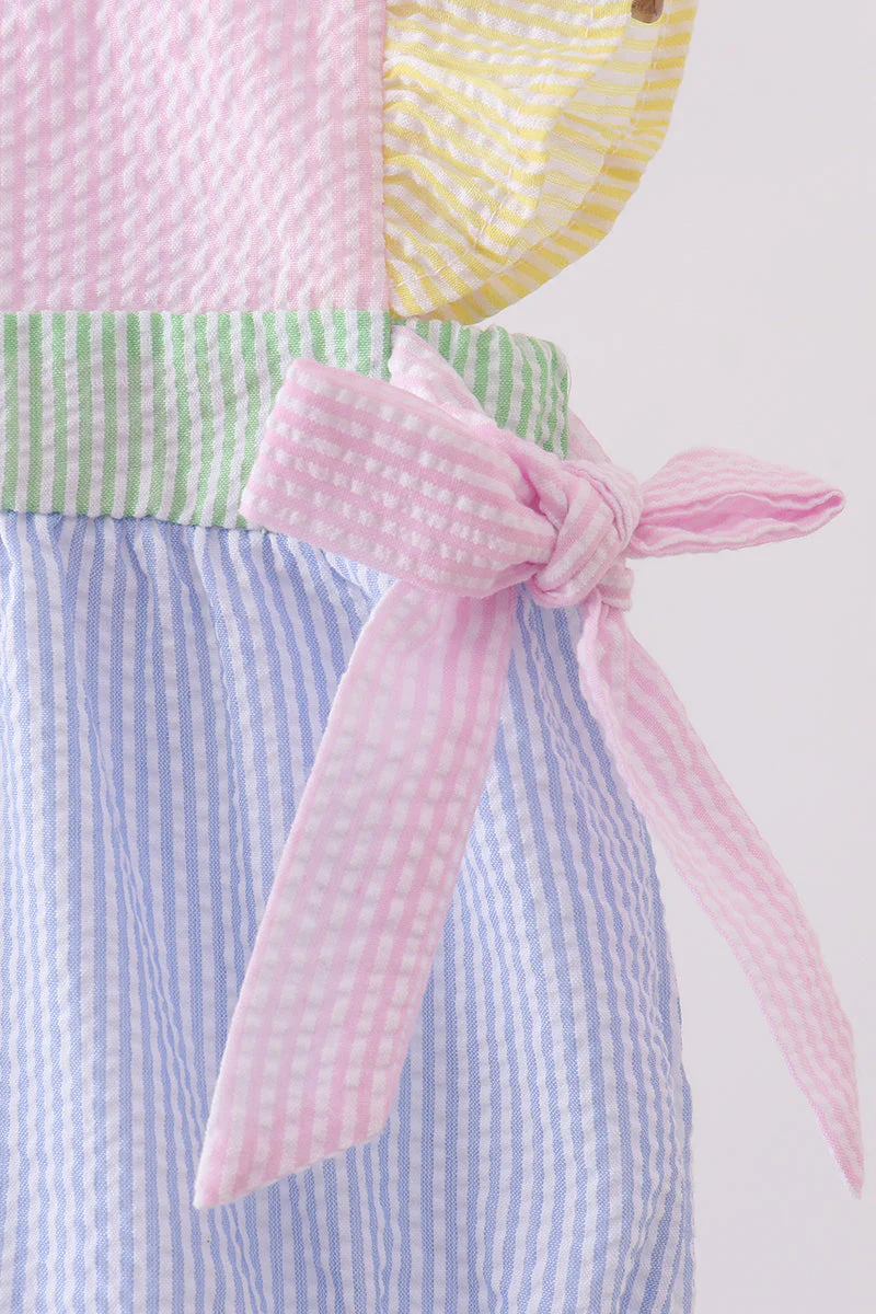 Pink&blue seersucker ruffle bubble - Image 4