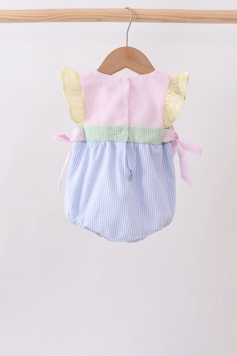 Pink&blue seersucker ruffle bubble - Image 5