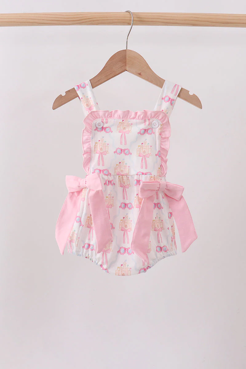 Pink bow castle ruffle bubble