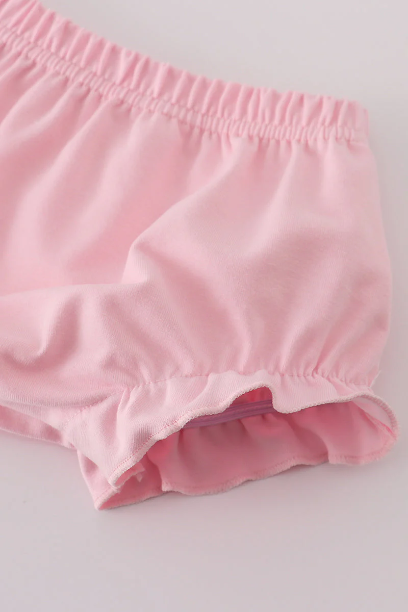 Pink Bow Embroidered Bow Bloomer Set - Image 4