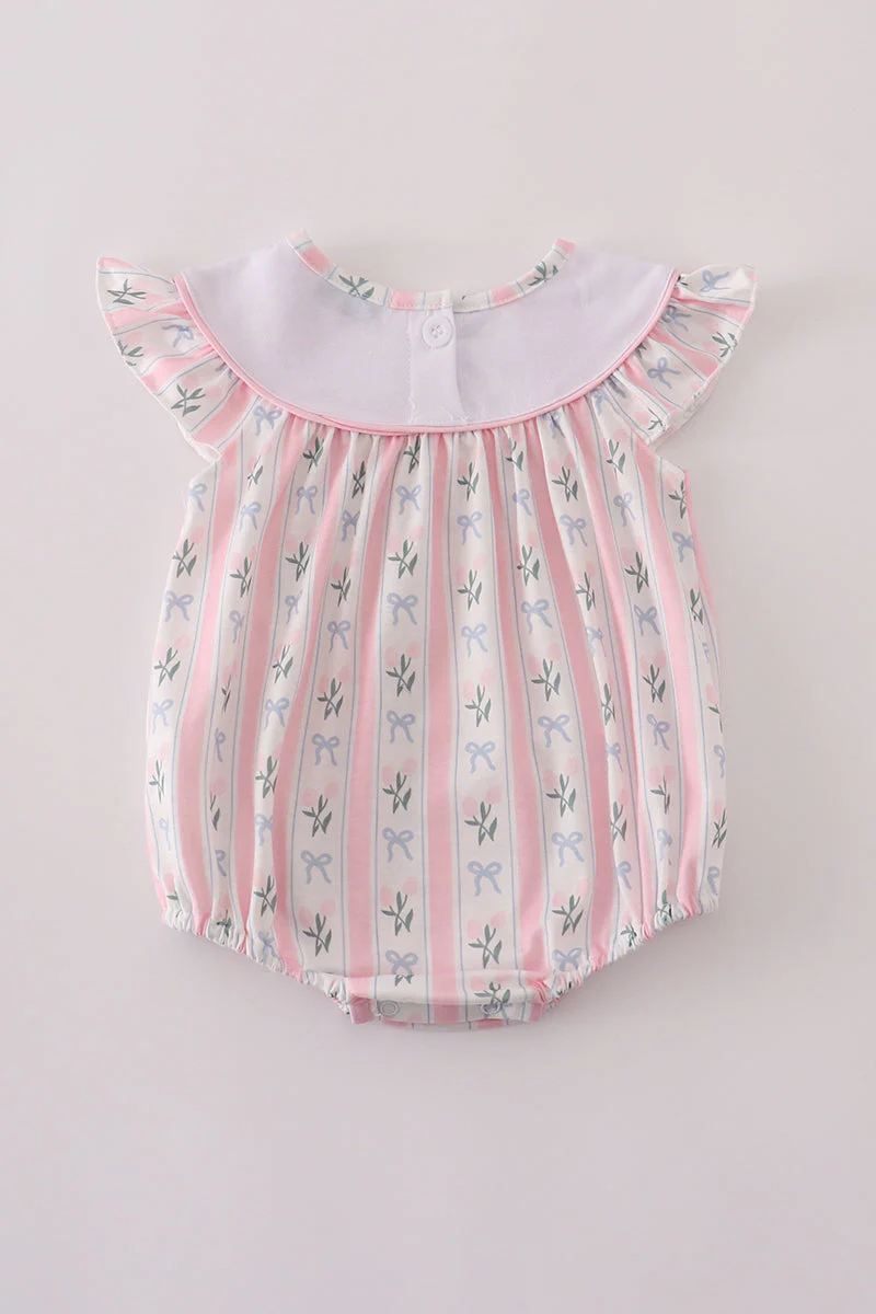 Pink Bow Embroidered Bow Bubble - Image 4