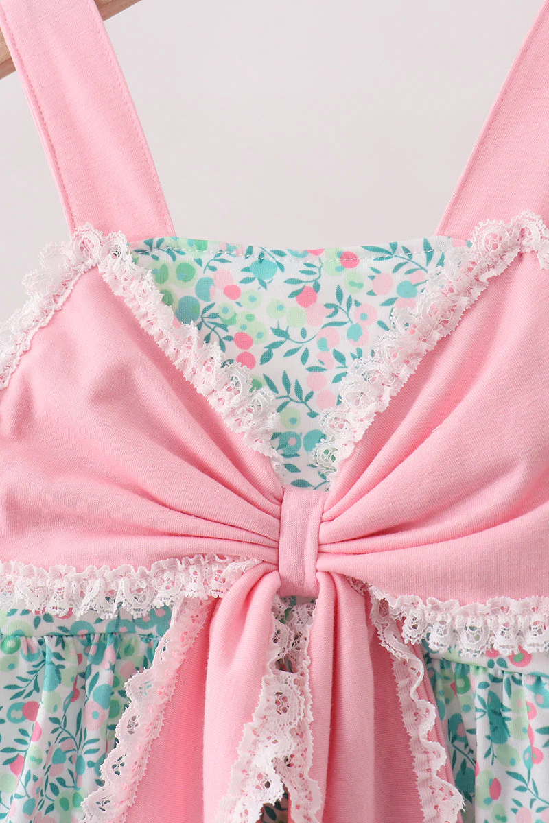 Pink Bow Floral Bloomer Set - Image 2