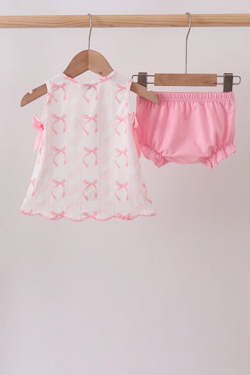 Pink Bow Print Bloomer Set - Image 5