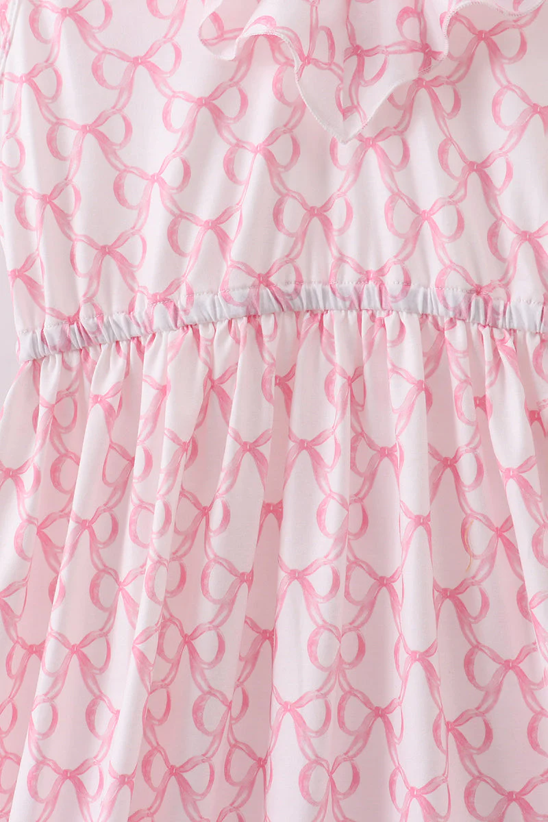 Pink bow ruffle tiered dress - Image 3