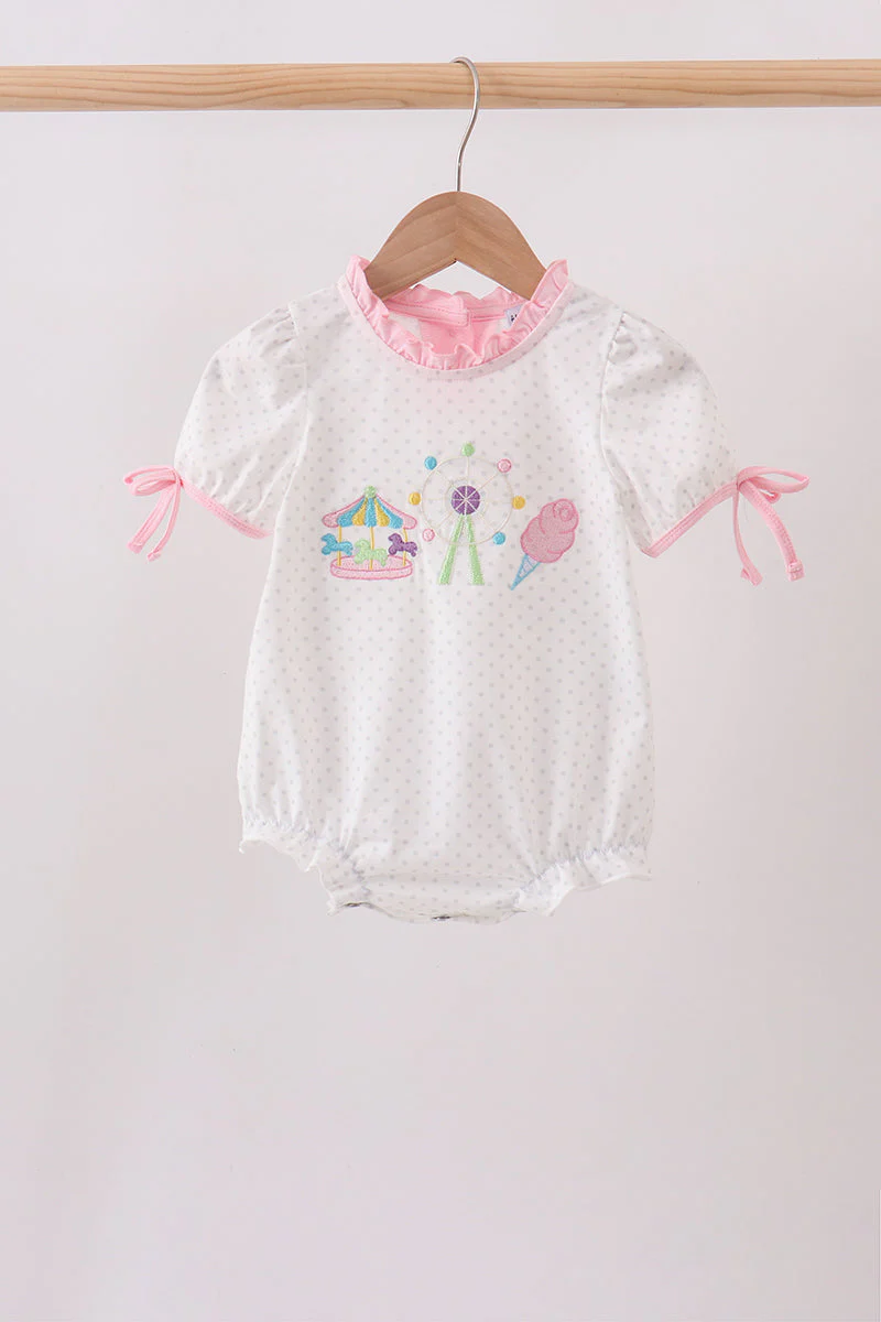 Pink Carousel Embroidered Bubble
