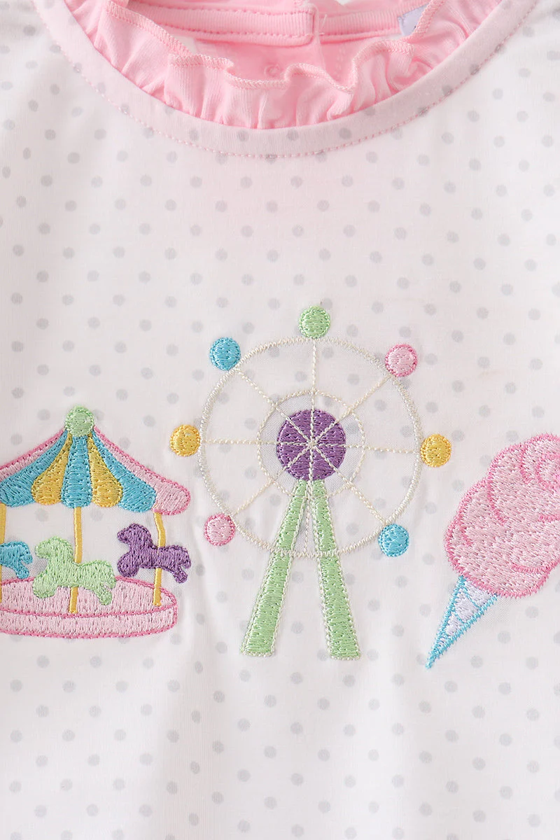Pink Carousel Embroidered Bubble - Image 3