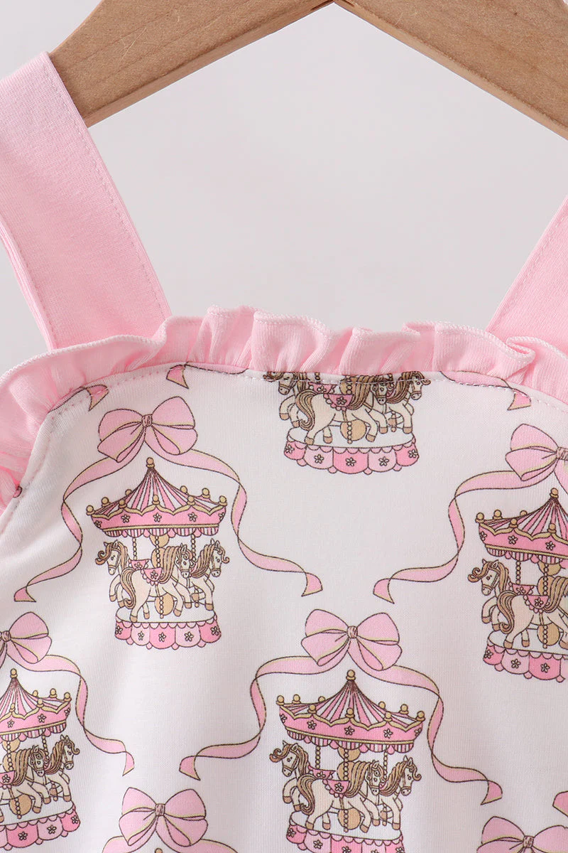 Pink carousel print ruffle bubble - Image 2