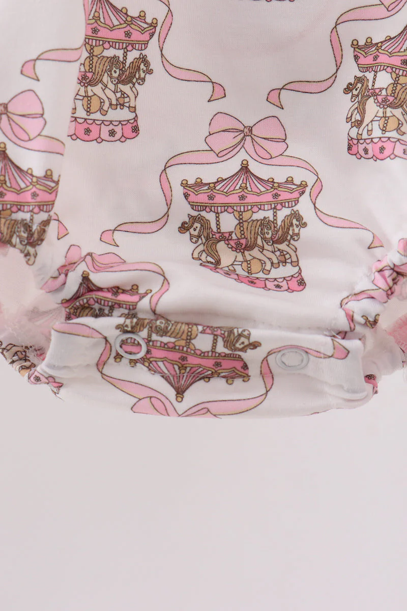 Pink carousel print ruffle bubble - Image 4