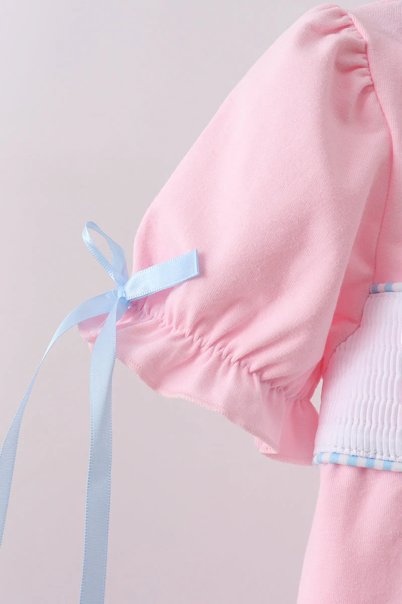 Pink carousel smocked ruffle skorts set - Image 4