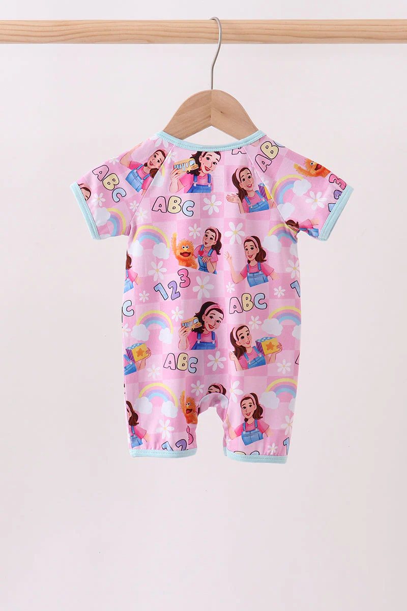 Pink Character Bamboo Romper - Image 5