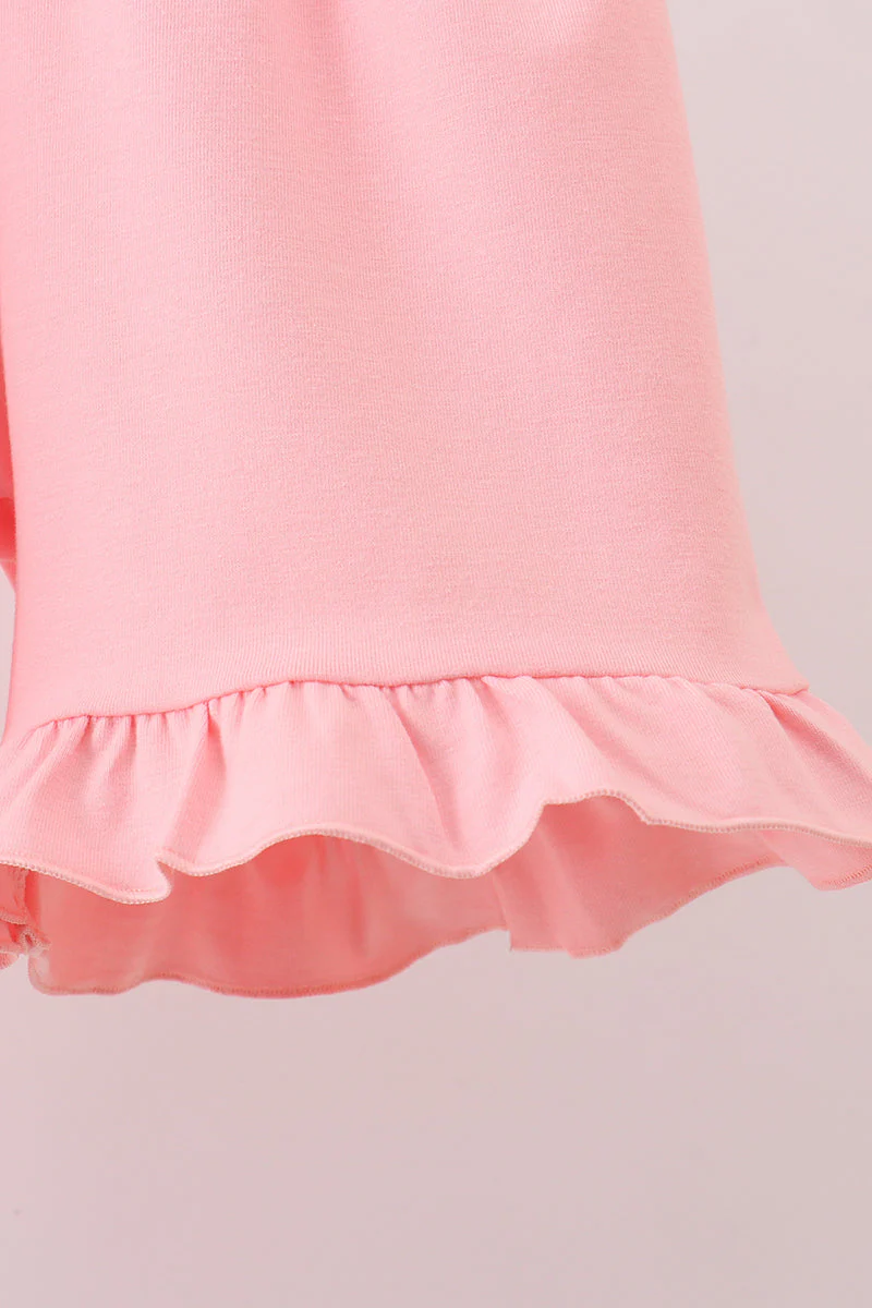 Pink character embroidery gingham bubble - Image 3