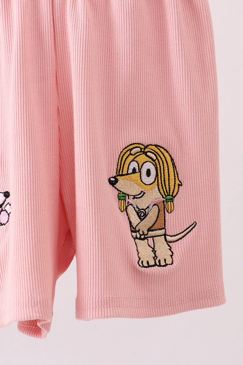 Pink character embroidery jumpsuit - Image 3