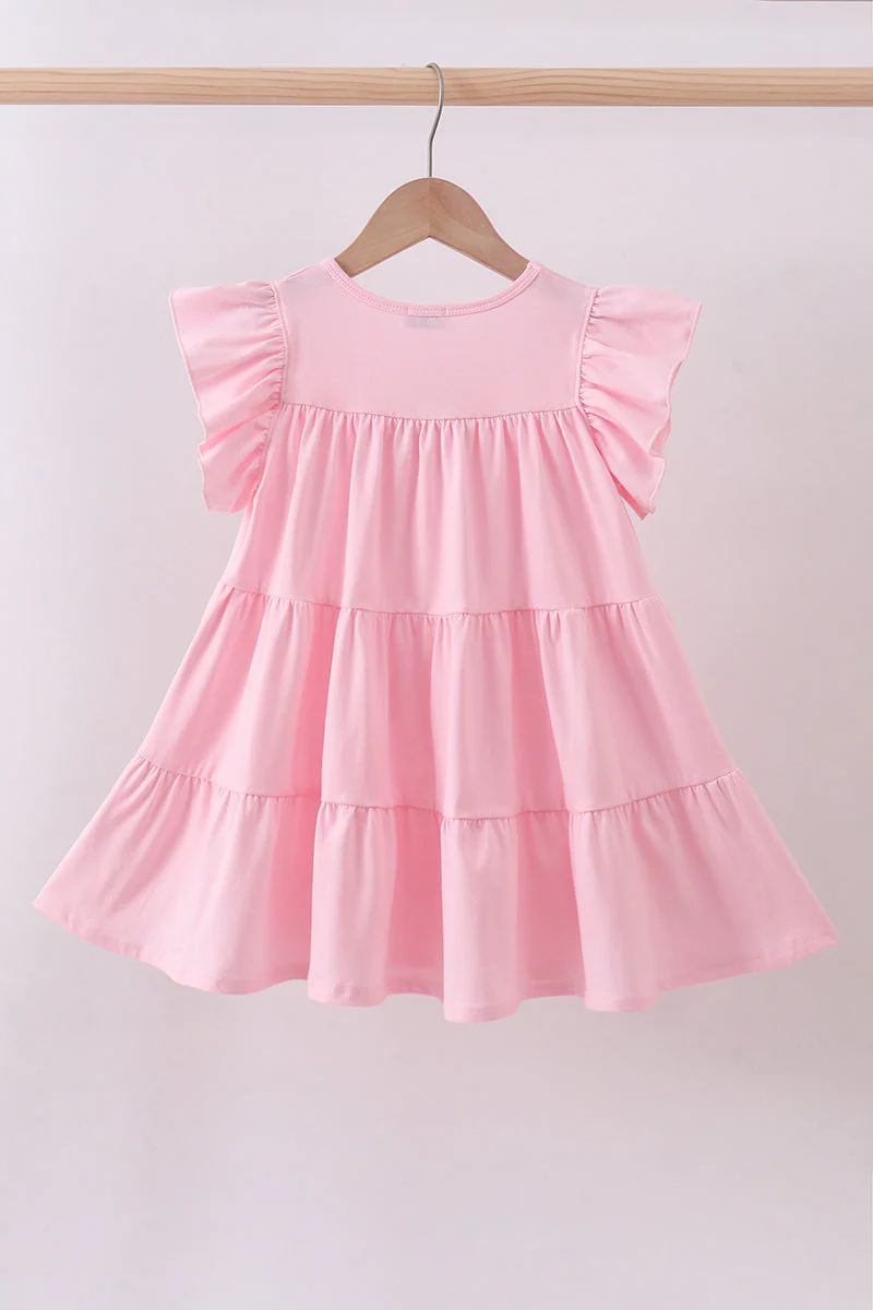 Pink cross sequin tiered dress - Image 5