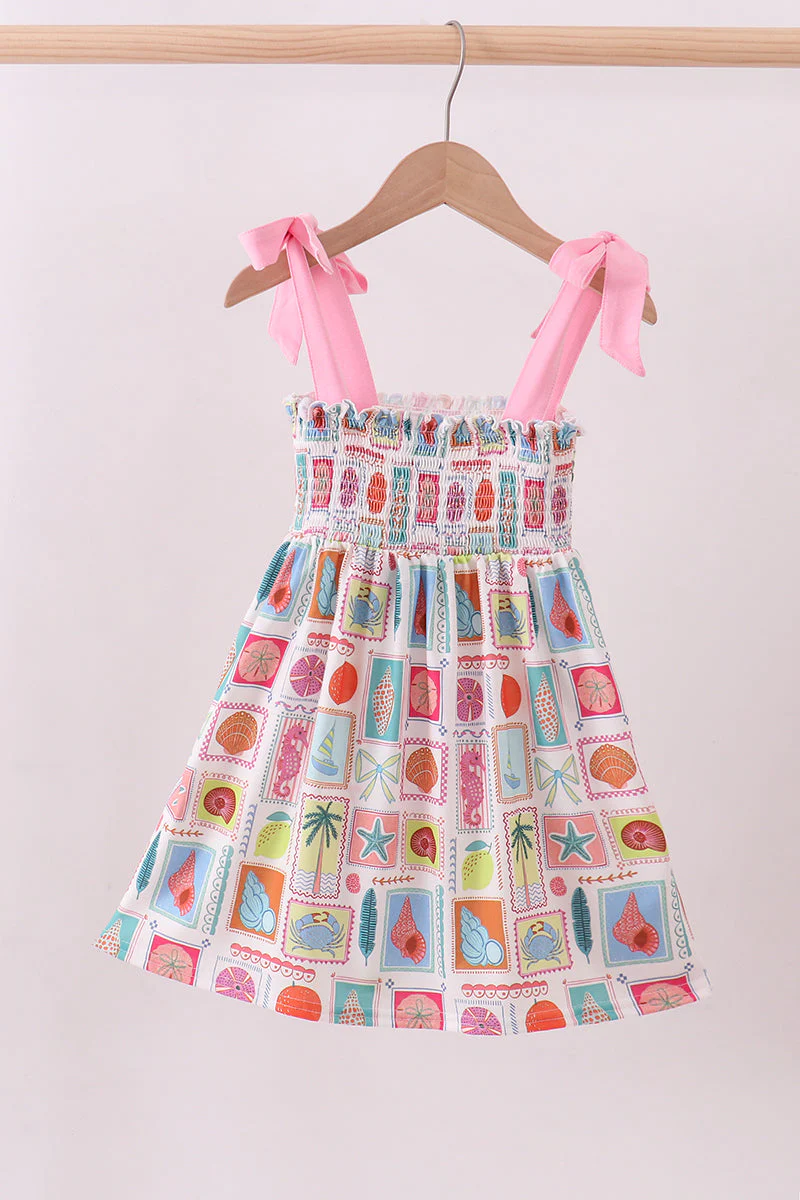 Pink enjoy beach smocked mom&me dress - Image 5