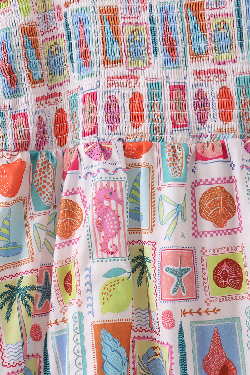 Pink enjoy beach smocked mom&me dress - Image 7