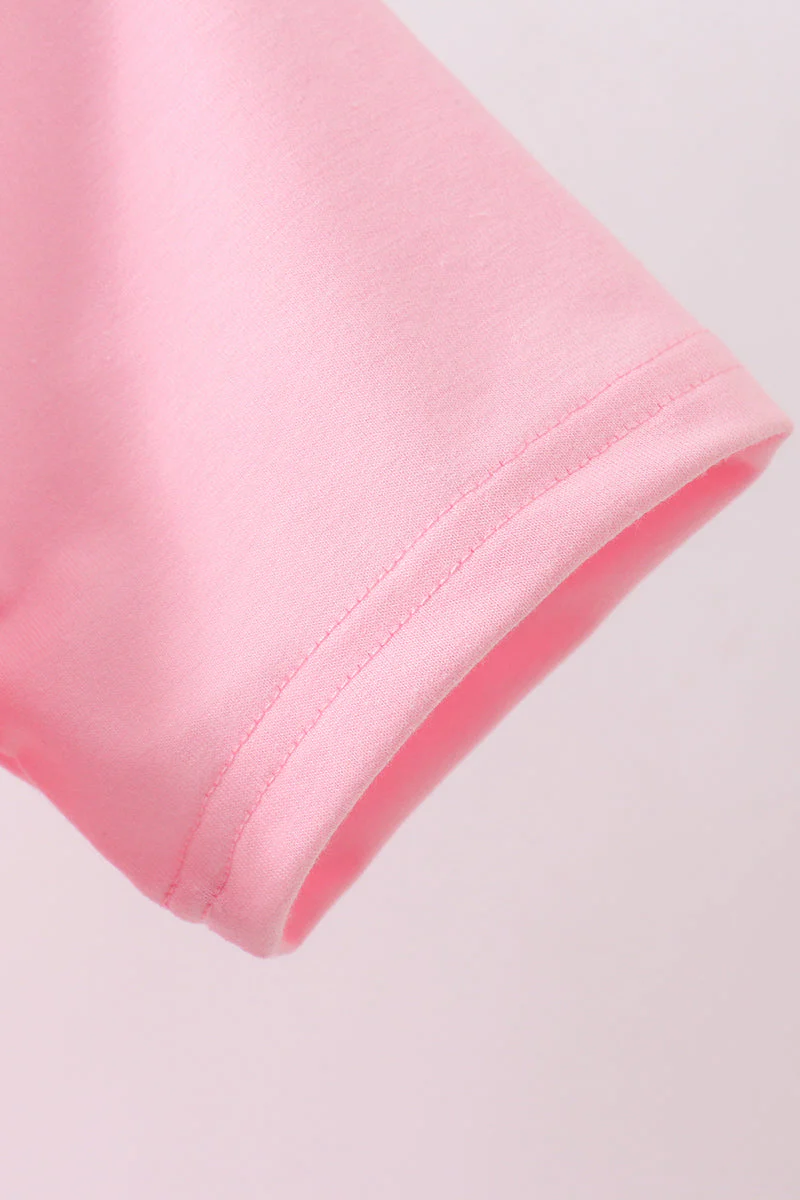 Pink flag bow sequin mom&me top - Image 7