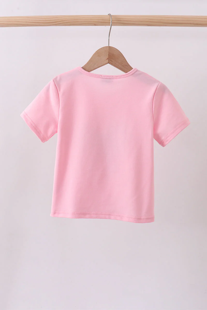 Pink flag bow sequin mom&me top - Image 8