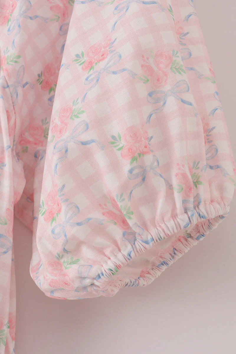 Pink floral print mom dress - Image 3